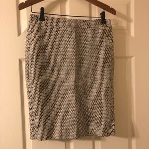 Jcrew black and white pencil skirt
